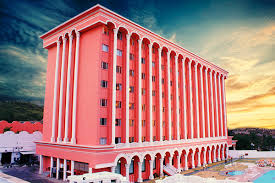 Sitara Luxury Hotel building with gardens inside Ramoji Film City, Hyderabad