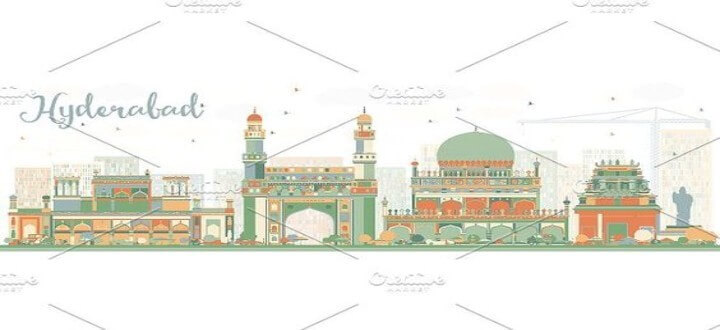Charminar monument in the old city of Hyderabad