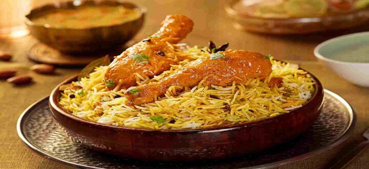 Plate of Hyderabadi dum biryani