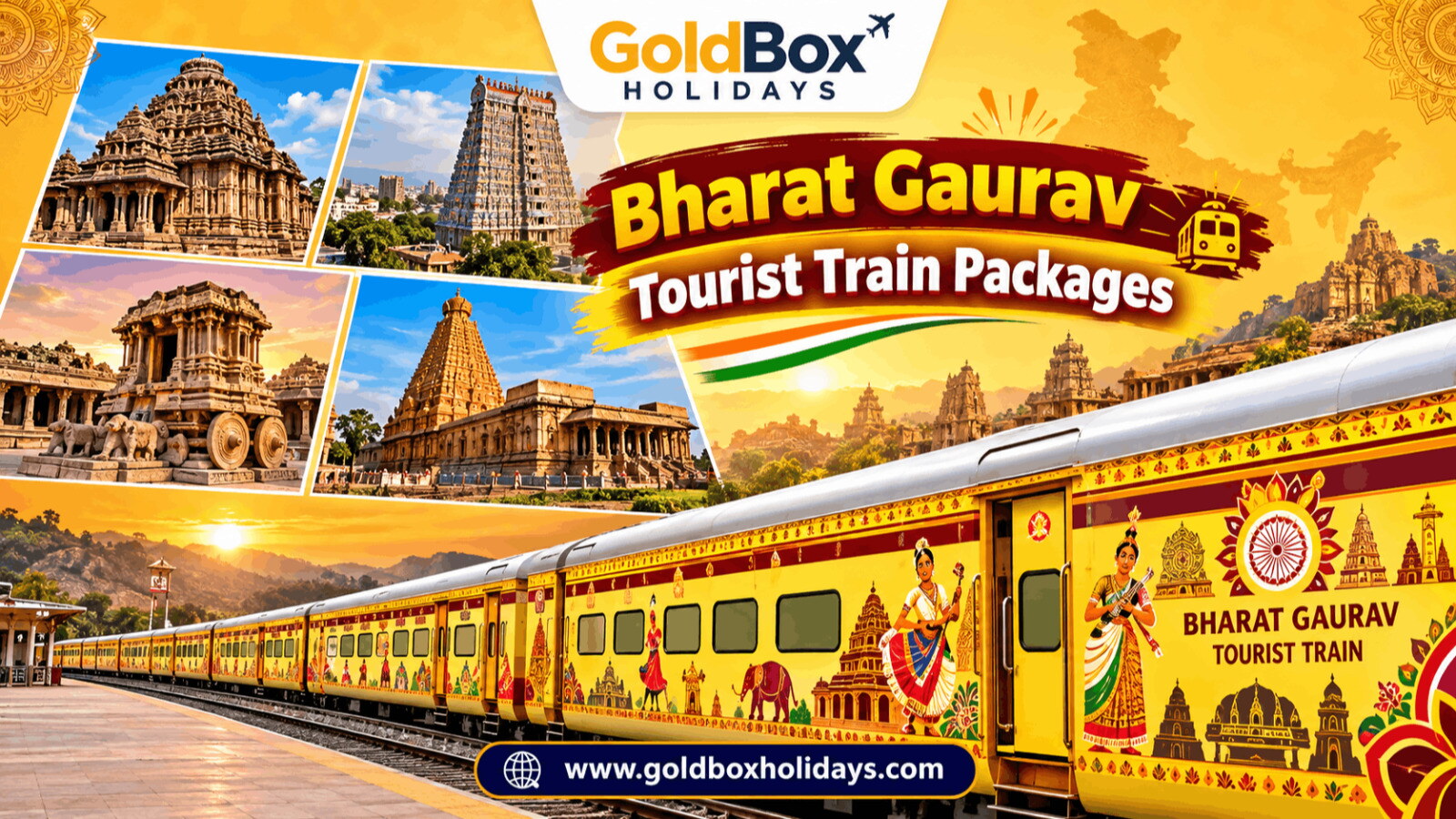 Tourist train on a pilgrimage route through a temple town - Bharat Gaurav Tourist Train Packages