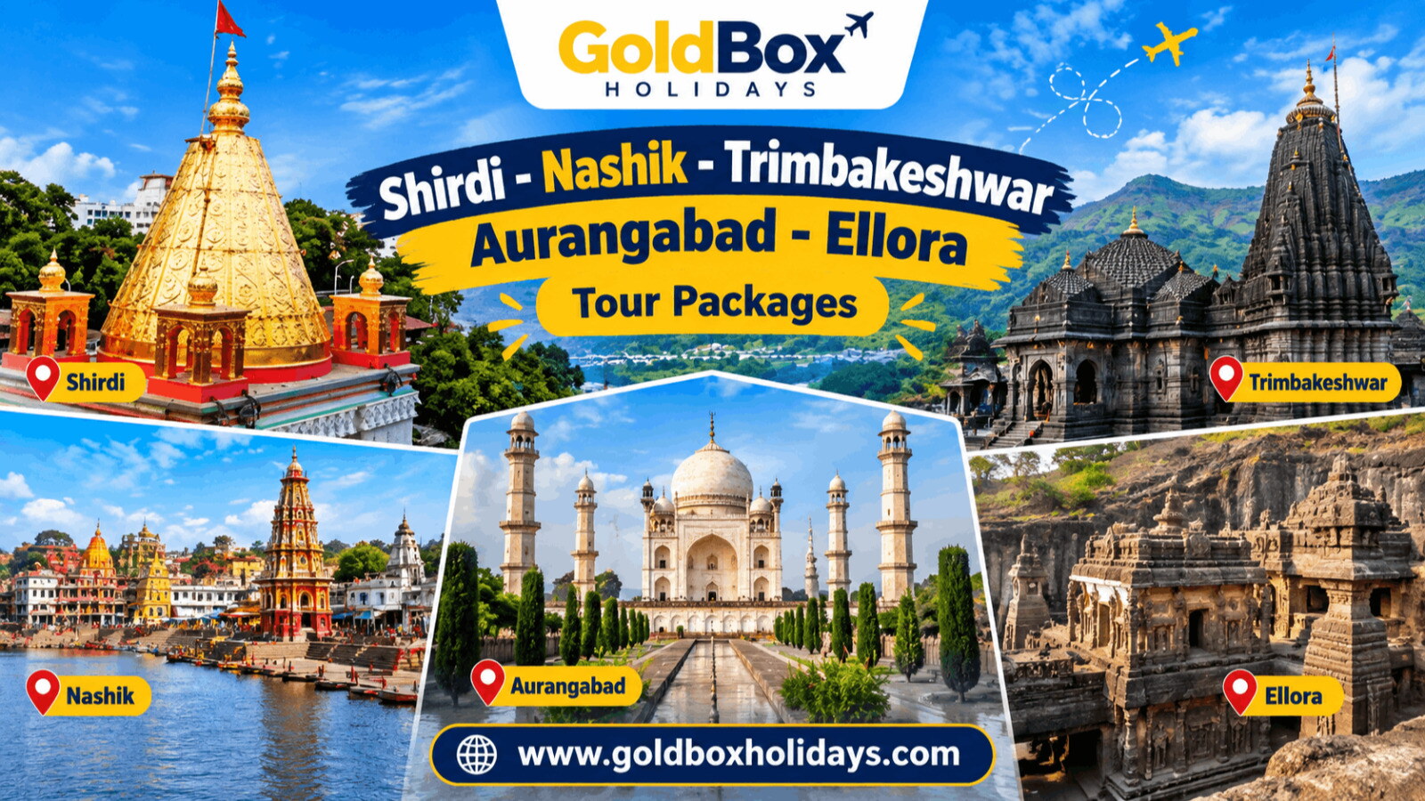 Shirdi, Nashik, Trimbakeshwar & Aurangabad Tour Packages by Bus & Train