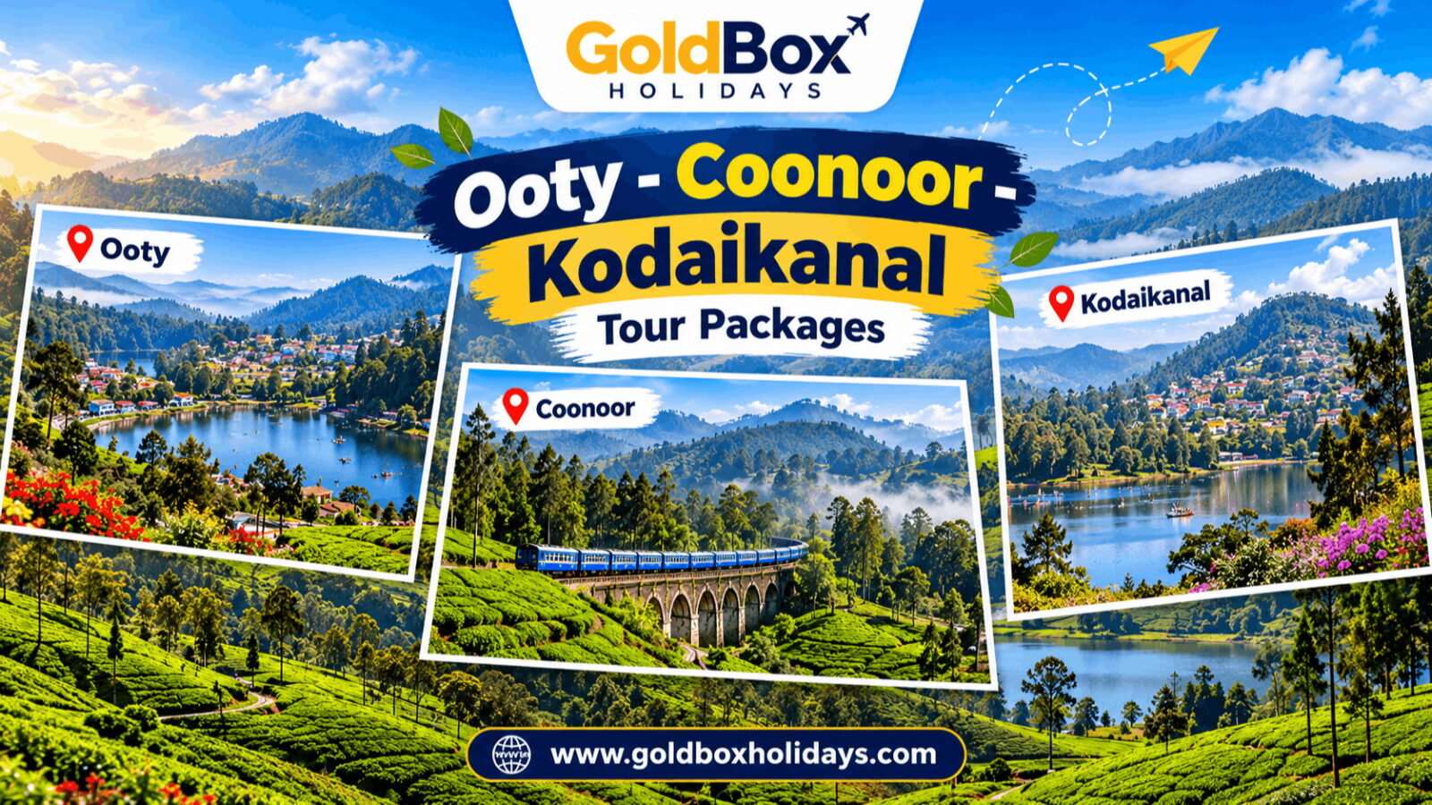 Tea gardens and misty Nilgiri hills near Ooty and Coonoor - Ooty Coonoor Kodaikanal Tour Packages