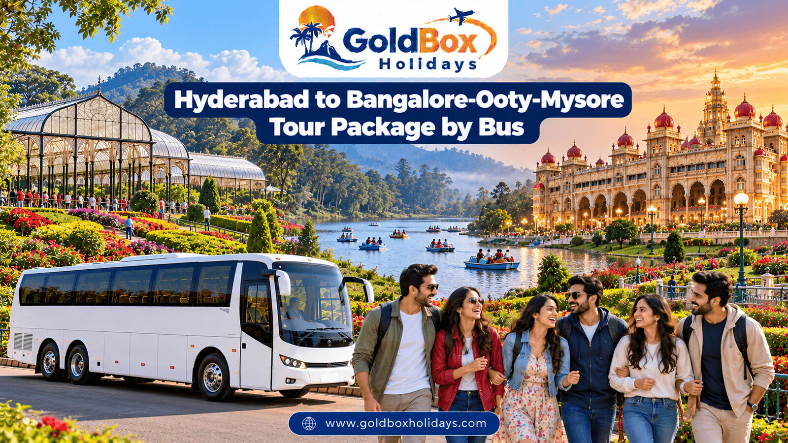 Lalbagh Glass House, boats on Ooty Lake and Mysore Palace with friends, 4 day tour