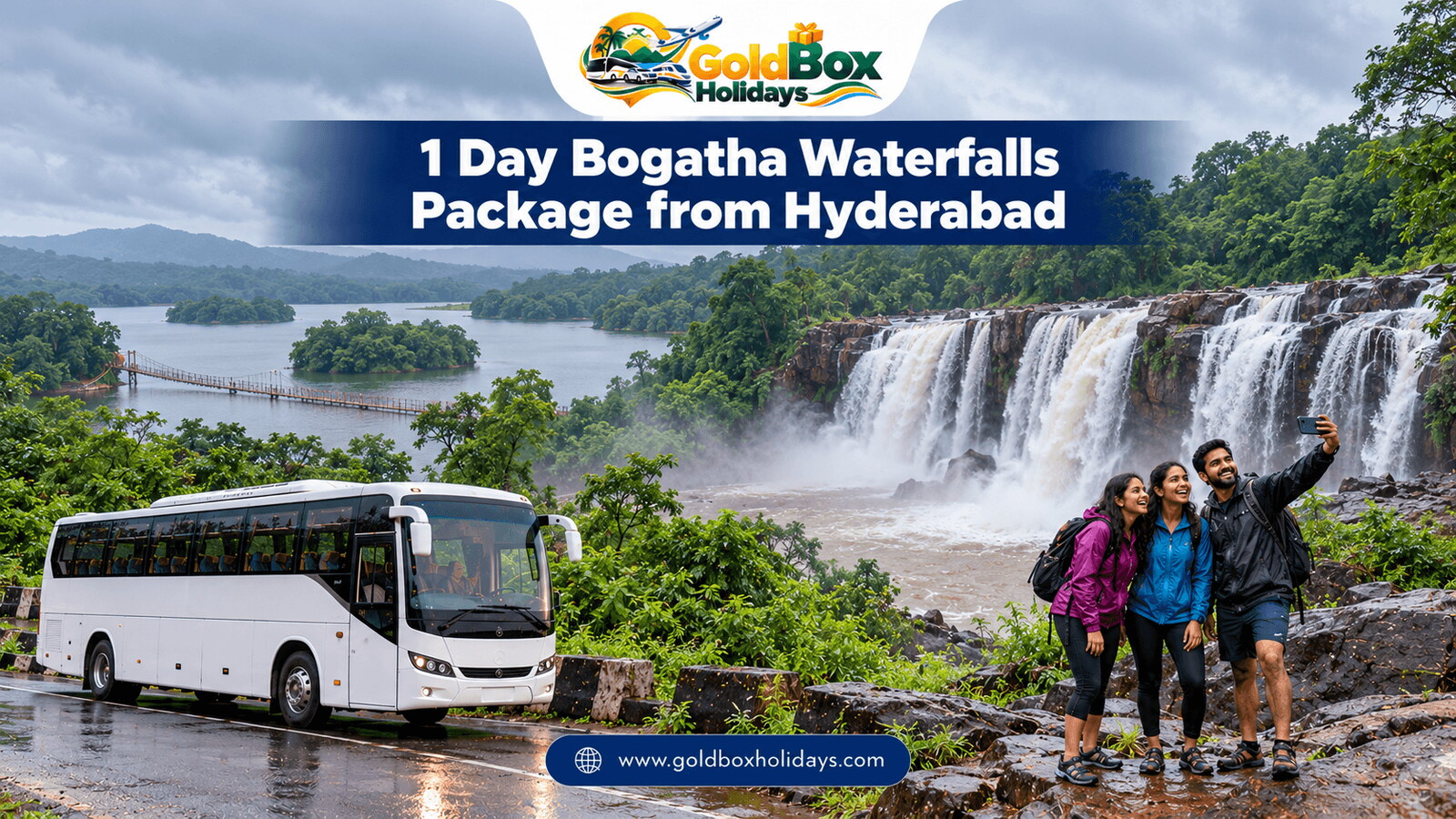 Bogatha waterfalls and Laknavaram lake islands in monsoon with friends, 1 day nature trip