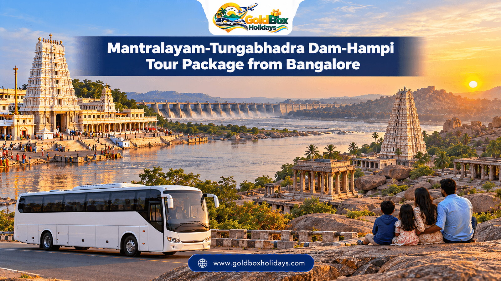 Mantralayam matha on the Tungabhadra, Tungabhadra dam and Hampi Virupaksha gopuram, 2 day tour