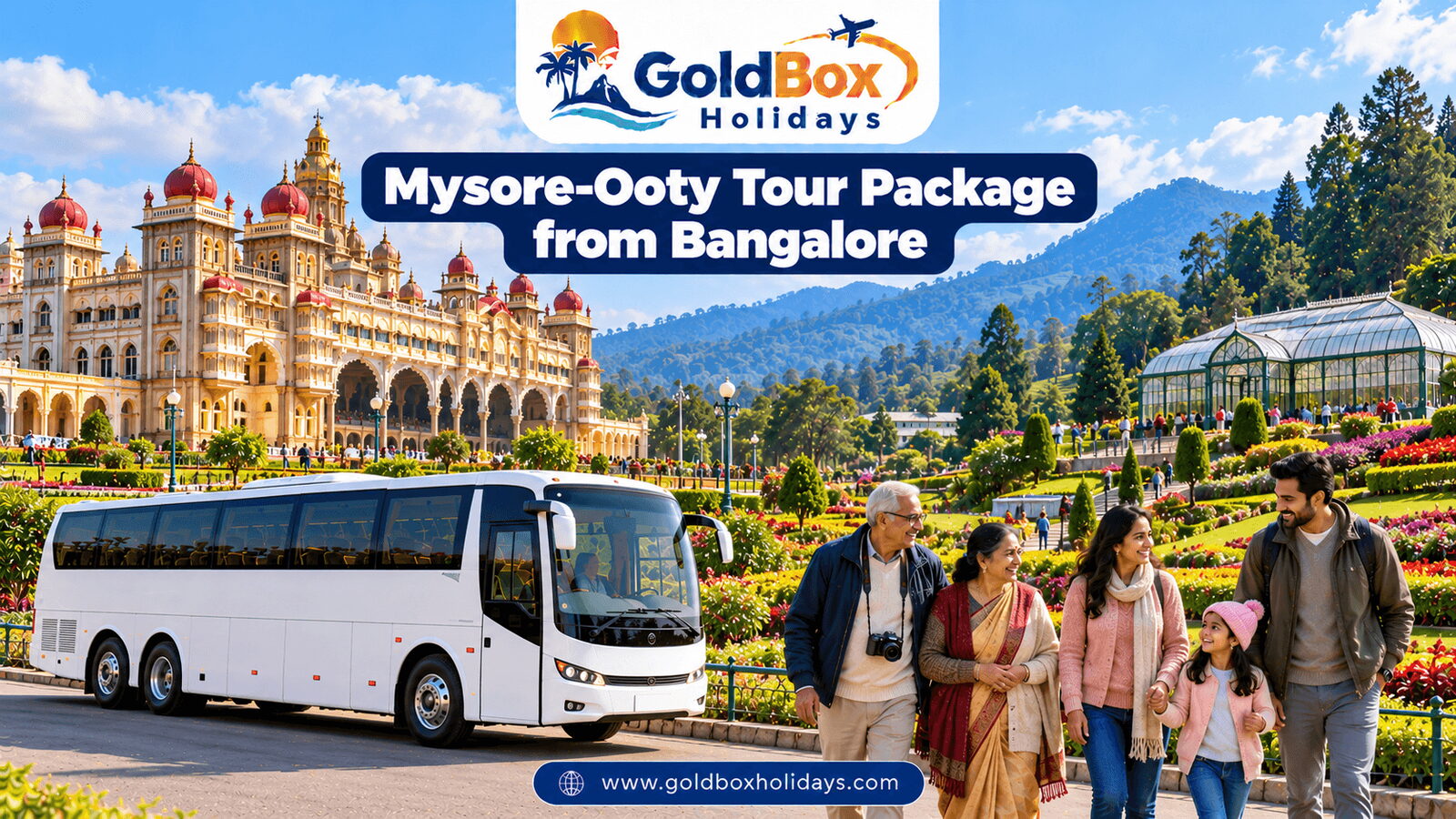 Mysore Palace and Ooty Botanical Garden with a family, Mysore Ooty 2 day tour