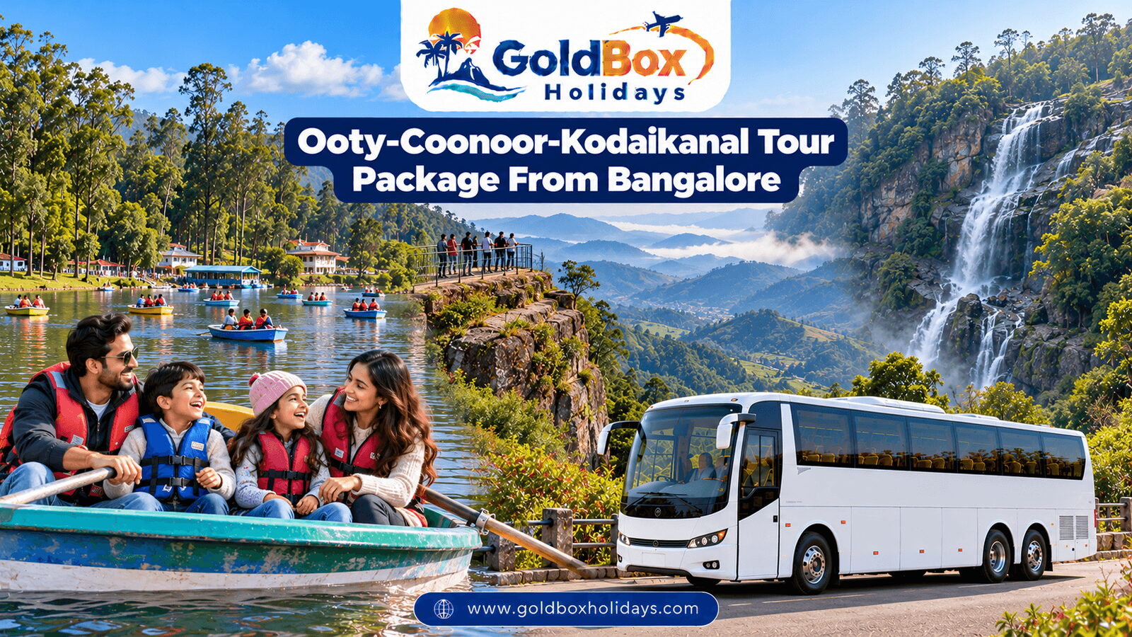 Ooty Lake boats, Lamb's Rock Coonoor and Silver Cascade falls with a family, 4 day tour