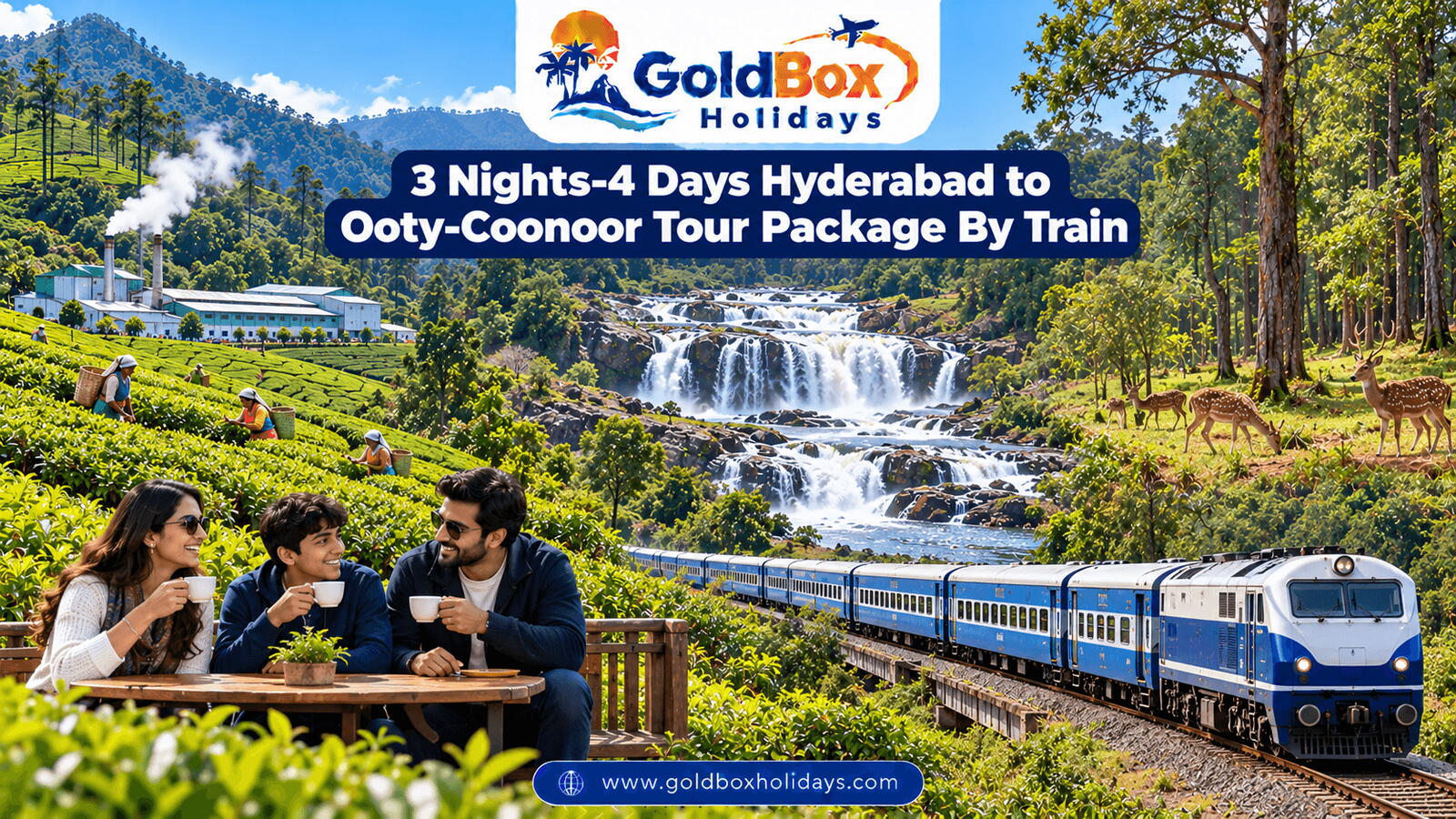 Tea factory slopes, Pykara Falls and spotted deer in Mudumalai with a family, Ooty Coonoor tour
