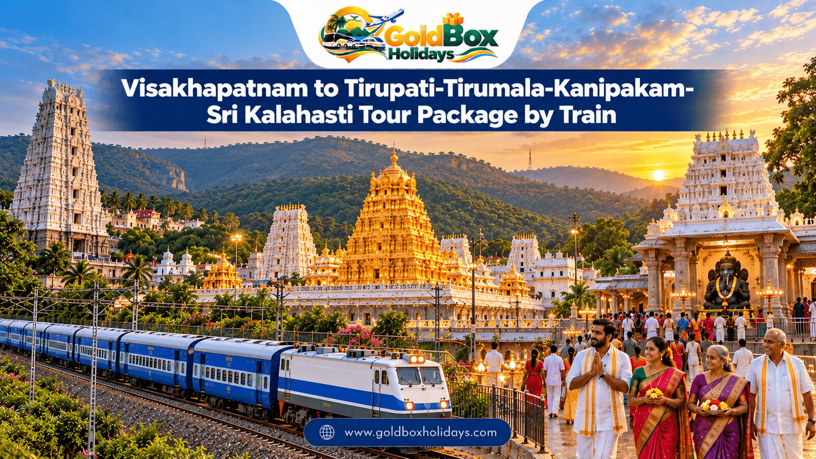 Tirumala, Sri Kalahasti and Kanipakam temples with a train, Visakhapatnam darshan by train