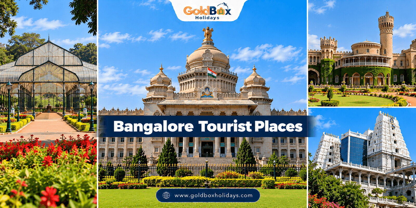 Bangalore tourist places: Vidhana Soudha, Lalbagh Botanical Garden glass house, Bangalore Palace, ISKCON Temple