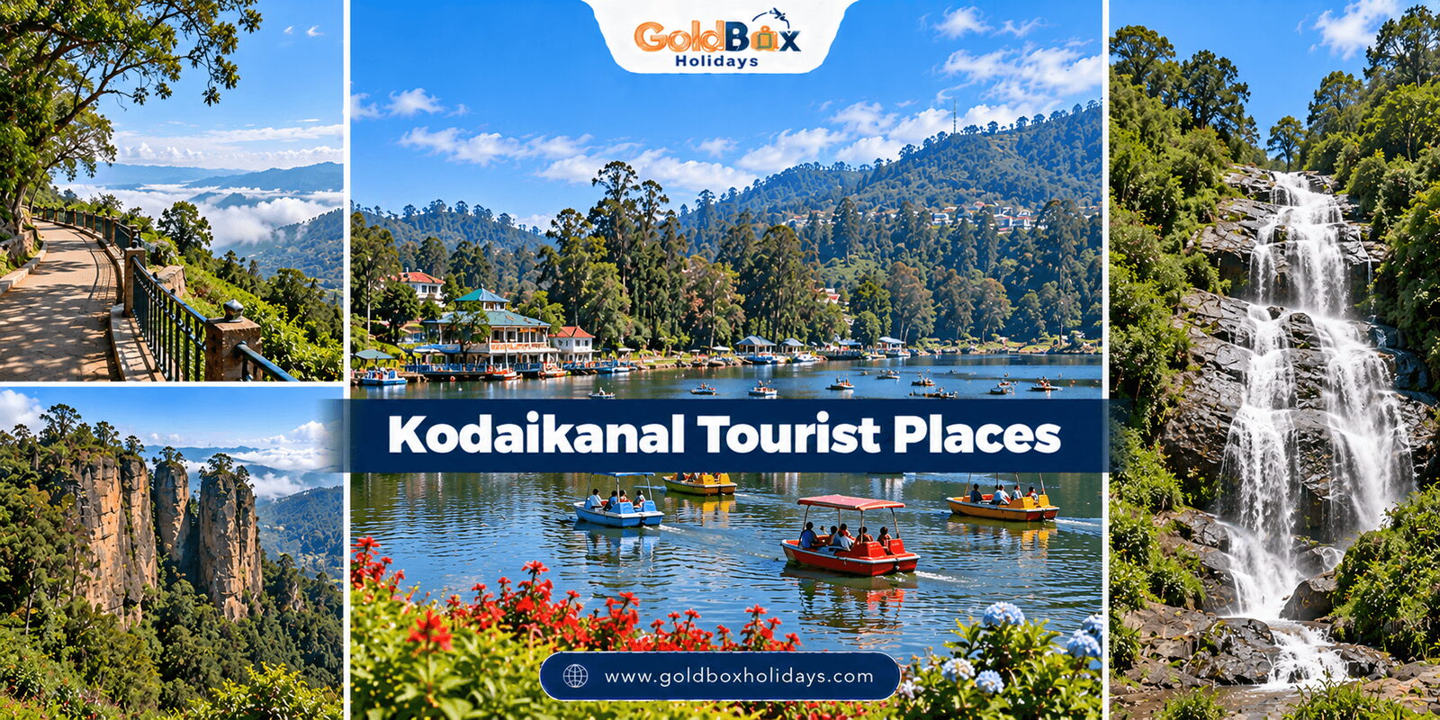 Kodaikanal tourist places: Kodaikanal Lake, Coaker's Walk, Pillar Rocks, Silver Cascade Falls