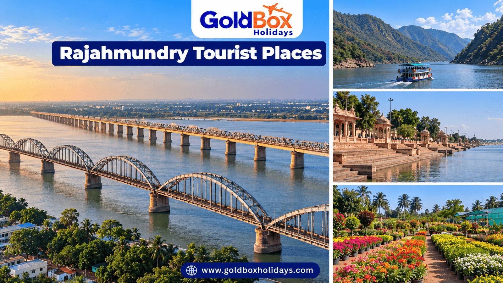 Tourist places in Rajahmundry: Godavari river bridges at Rajahmundry, Papikondalu boat trip, Pushkar