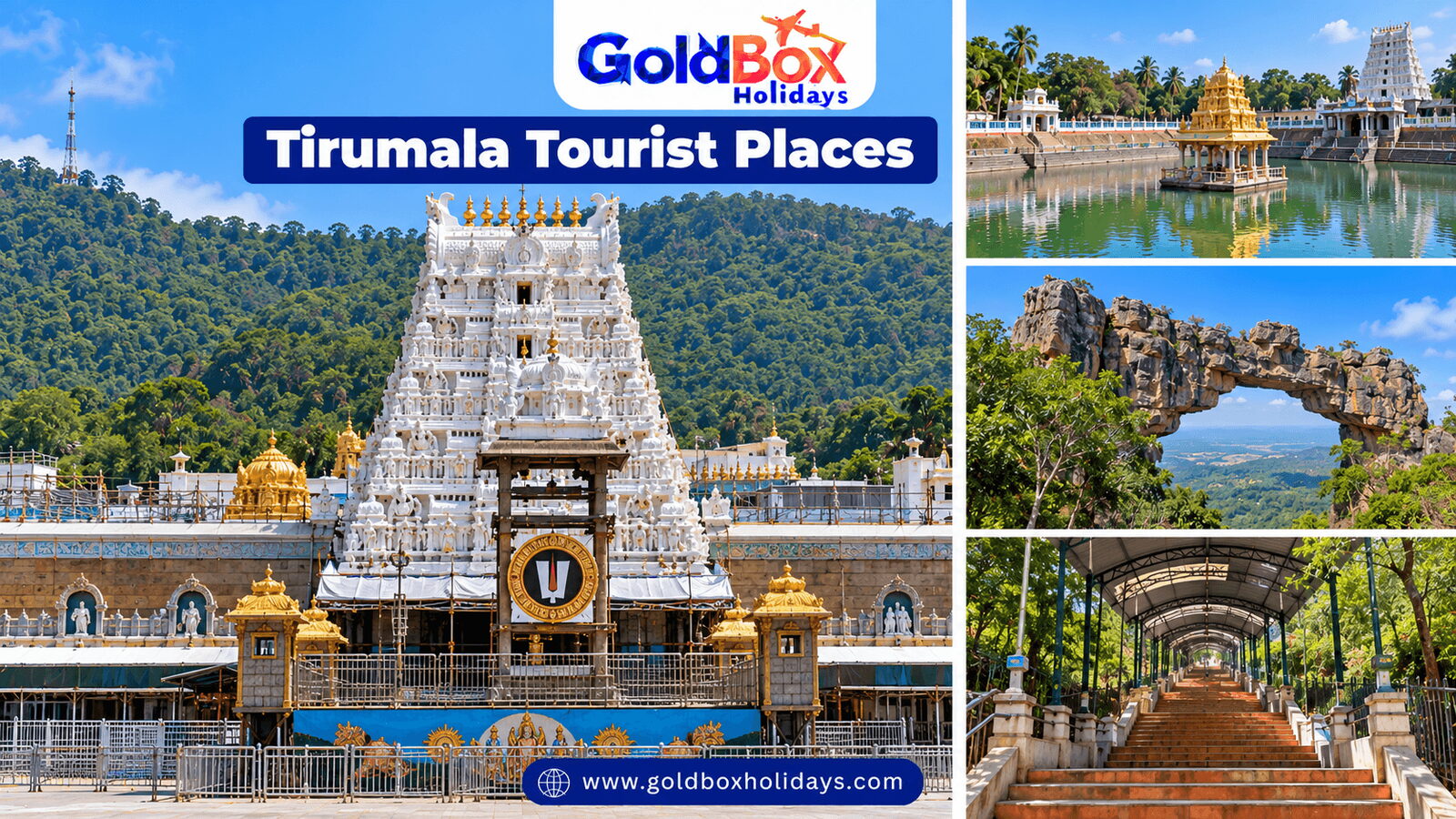 Tourist places in Tirumala: Sri Venkateswara Swamy Temple, Tirumala, Swami Pushkarini, Silathoranam 