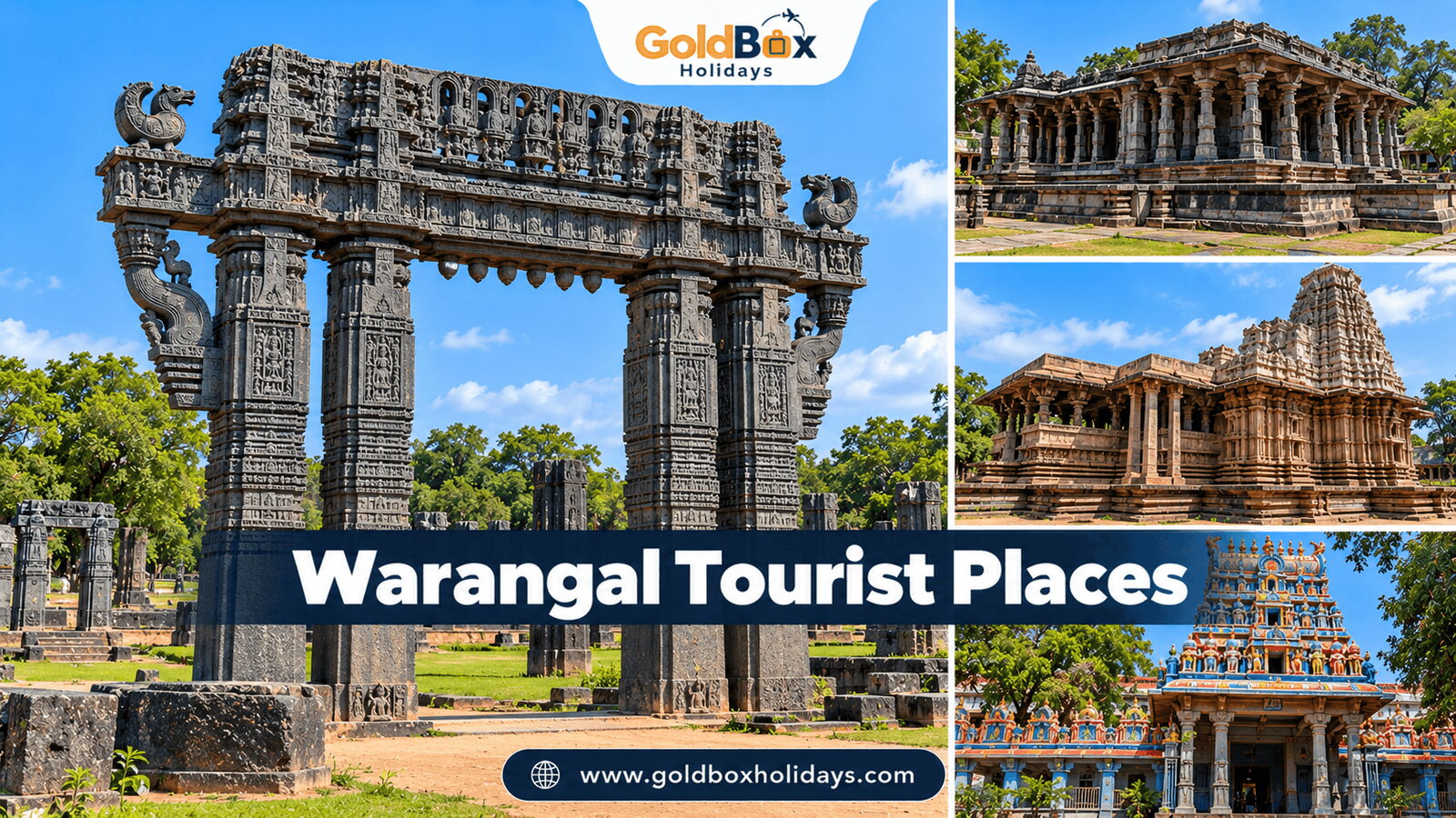 Tourist places in Warangal: Kakatiya Kala Thoranam, Thousand Pillar Temple, Ramappa Temple, Bhadraka